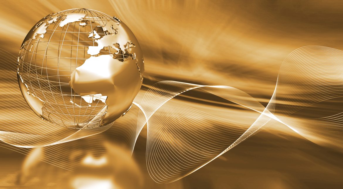 abstract gold globe