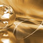 abstract gold globe