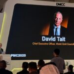 David Tait delivering a keynote speech at the Dubai Gold Conference 2025