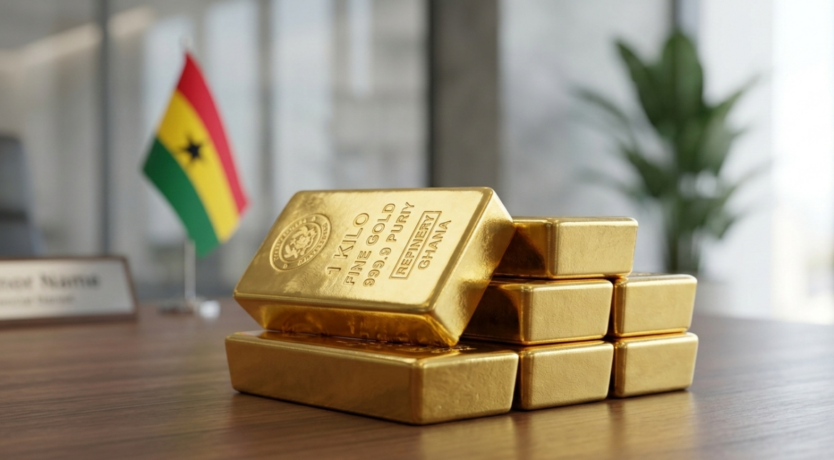 Refined gold bars representing Ghana gold value retention and traceability reforms